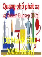 Quang phổ phát xạ và Robert Bunsen (Đức)