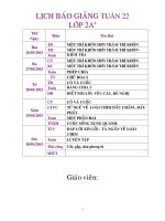 Giáo án lớp 2 năm học 2014 - 2015  tuần 22