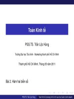 Bài giảng Toán kinh tế Bài 2 - PGS.TS. Trần Lộc Hùng
