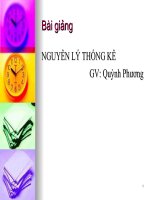 Bài giảng Nguyên lý thống kê Chương 1 - GV. Quỳnh Phương