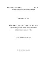 Tổng hợp và tiêu chuẩn hóa các dẫn xuất quang hoạt Cis-n-Alkyl Phthalazinon có tác dụng kháng viêm
