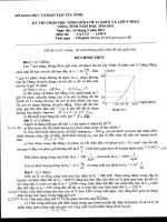 Đề thi học sinh giỏi vòng Tỉnh năm học 2010-2011- môn Vật lý