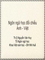 Bài giảng Ngôn ngữ học đối chiếu Anh - Việt - ThS. Nguyễn Văn Huy