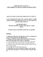 Báo cáo tóm tắt kết quả diễn đàn lần thứ tư Cải cách kinh tế Việt Nam - Trung Quốc và đối thoại chính sách kinh tế giữa các nền kinh tế đang chuyển đổi ở châu Á