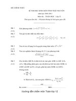 đề và đáp án thi HSG toán 12 tỉnh Thái Nguyên năm 2010