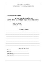 kinh nghiem chi dao cong tac giao duc dao duc hoc