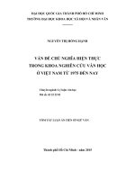 Vấn đề chủ nghĩa hiện thực trong khoa nghiên cứu văn học ở Việt Nam từ 1975 đến nay NCS. Nguyễn Thị Hồng Hạnh