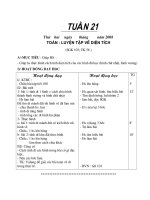 Giáo  án toán lớp 5 tuần TUẦN 21