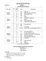 Giáo án lớp 2 năm học 2014 - 2015 Tuần 4