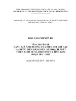 BÁO CÁO CHUYÊN ĐỀ ĐÁNH GIÁ ẢNH HƯỞNG CỦA BIẾN ĐỔI KHÍ HẬU VÀ NƯỚC BIỂN DÂNG ĐẾN  KẾ HOẠCH PHÁT TRIỂN KINH TẾ XÃ HỘI TỈNH HÀ TĨNH GIAI ĐOẠN 2011  2015