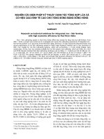 báo cáo khoa học nông nghiệp  Nghiên cứu biện pháp kỹ thuật canh tác tổng hợp lúa cá có hiệu quả kinh tế cao cho vùng Đồng bằng Sông Hồng