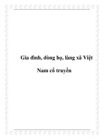 Bài giảng Gia đình, dòng họ, làng xã Việt Nam cổ truyền