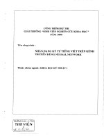 Nhận dạng ký tự tiếng Việt trên kênh truyền dùng Neural Network