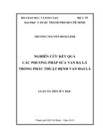 Nghiên cứu kết quả các phương pháp sửa van ba lá trong phẫu thuật bệnh van hai lá (FULL TEXT)