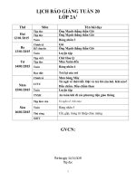 Giáo án lớp 2 năm học 2014 - 2015  tuần 20