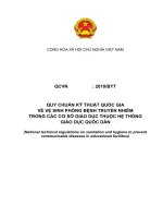 QUY CHUẨN KỸ THUẬT QUỐC GIA VỀ VỆ SINH PHÒNG BỆNH TRUYỀN NHIỄM  TRONG CÁC CƠ SỞ GIÁO DỤC THUỘC HỆ THỐNG  GIÁO DỤC QUỐC DÂN