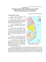 báo cáo khoa học nông nghiệp Cân bằng nguồn nước và các giải pháp phòng chống hạn hán tại Nam Trung Bộ và Tây Nguyên