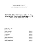 ĐÁNH GIÁ HOẠT ĐỘNG XUẤT KHẨU CÁ TRA, CÁ BASA ĐỐI VỚI SỰ PHÁT TRIỂN KINH TẾ Ở ĐỒNG BẰNG SÔNG CỬU LONG