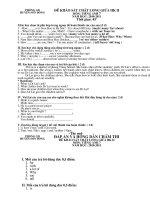 Đề+đáp án Anh 6+7 thi giữa HKII