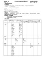 MA TRẬN VÀ ĐỀ KT ANH 7 TIET 89