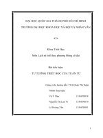 Bài tiểu luận TƯ TƯỞNG TRIẾT HỌC CỦA TUÂN TỬ