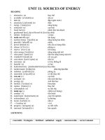 từ vựng tiếng anh lớp 11 unit 11 - Sources of energy)