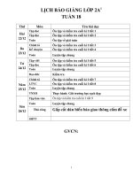 Giáo án lớp 2 năm học 2014 - 2015  tuần 18