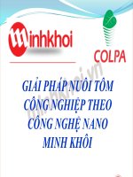 Bài giảng Giải pháp nuôi tôm công nghiệp theo công nghệ NANO Minh Khôi