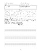 Đề 1 tiết HK2 - 2011- Tin học 11