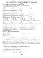 Bộ đề ôn tập cuối năm môn toán 8