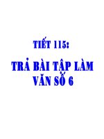 Tiết 115: Trả bài tập làm văn số 6