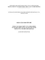 BÁO CÁO CHUYÊN ĐỀ  NÂNG CAO NHẬN THỨC CỦA CỘNG ĐỒNG VỀ SỬ DỤNG BỀN VỮNG TÀI NGUYÊN NƯỚC  THÍCH ỨNG VỚI BIẾN ĐỔI KHÍ HẬU