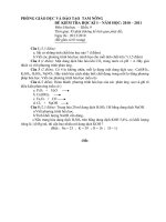 Đề thi Hóa học 9 - HKI