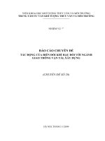 BÁO CÁO CHUYÊN ĐỀ TÁC ĐỘNG CỦA BIẾN ĐỔI KHÍ HẬU ĐỐI VỚI NGÀNH GIAO THÔNG VẬN TẢI, XÂY DỰNG
