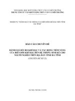 BÁO CÁO CHUYÊN ĐỀ ĐÁNH GIÁ RỦI RO KHÍ HẬU VÀ TÁC ĐỘNG TIỂM NĂNG CỦA BIẾN ĐỔI KHÍ HẬU ĐẾN HỆ THỐNG SINH KẾ CHO NGƯỜI NGHÈO TRÊN ĐỊA BÀN TỈNH HÀ TĨNH