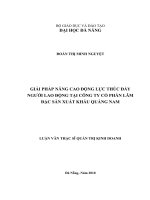 luận văn thạc sĩ Giải pháp nâng cao động lực thúc đẩy người lao động tại công ty cổ phần lâm đặc sản xuất khẩu quảng nam