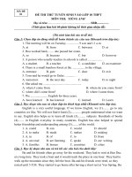 Đề+ Đ.A tuyển sinh vào THPT(T.A)