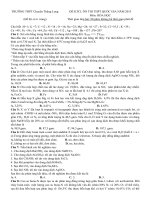 Đề thi thử THPT Quốc gia năm 2015 môn Hóa học trường THPT Chuyên Thăng Long, Lâm Đồng