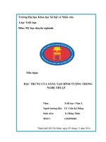 đặc trưng của sáng tạo hình tượng nghệ thuật