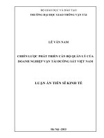Chiến lược phát triển cán bộ quản lý của doanh nghiệp vận tải đường sắt Việt Nam