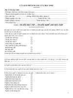 Mẫu - Phiếu tư vấn học tập - tư vấn nghề cho học sinh