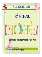 Bài giảng Dinh dưỡng trẻ em Chương I - GV. Thân Thị Diệp Nga
