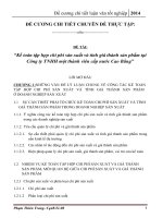 ĐỀ CƯƠNG CHI TIẾT chuyên đề Kế toán tập hợp chi phí sản xuất và tính giá thành sản phẩm tại Công ty TNHH một thành viên cấp nước Cao Bằng