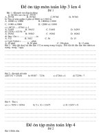 bộ đề ôn tập môn toán cho học sinh lớp 3 lên lớp 4
