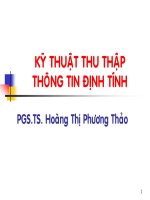 Bài giảng Kỹ thuật thu thập thông tin định lượng - PGS.TS. Hoàng Thị Phương Thảo
