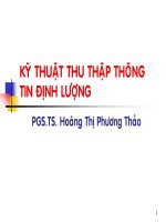 Bài giảng Kỹ thuật thu thập thông tin định tính- PGS.TS. Hoàng Thị Phương Thảo