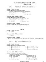 Bộ đề trắc nghiệm ôn thi môn Địa lý lớp 5