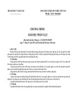 CHƯƠNG TRÌNH GIÁO DỤC PHÁP LUẬT GDCD