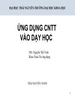 Bài giảng Ứng dụng CNTT vào dạy học - ThS. Nguyễn Thế Vinh