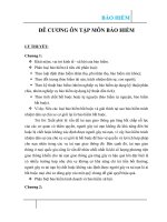 ĐÊ CƯƠNG ÔN TẬP MÔN BẢO HIỂM